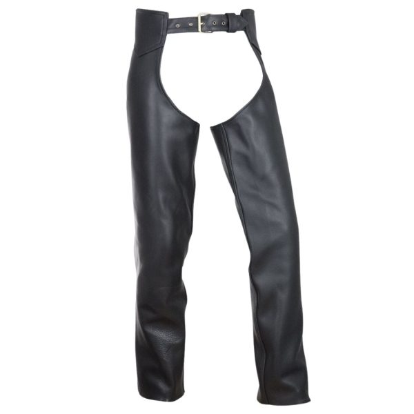 Bold Back Biker Buttless Leather Chaps