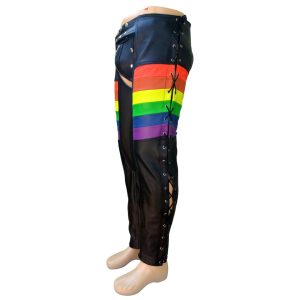 Gay Pride Rainbow Leather Chaps