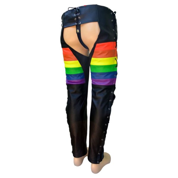 Gay Pride Rainbow Leather Chaps