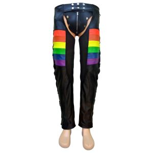 Gay Pride Rainbow Leather Chaps