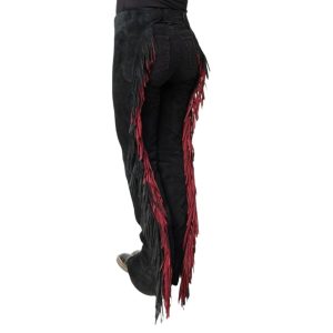 Stallion Black Womens Suede Chaps