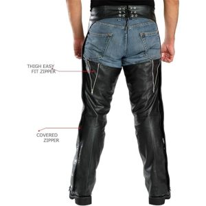 Viper Venture Men's Leather Motorcycle Chaps