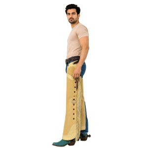Western cowboy chinks with long side fringe
