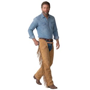 Western cowboy chinks with long fringe
