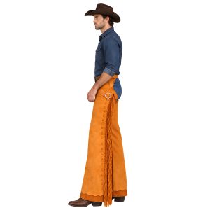 Cowboy suede chinks with long fringe