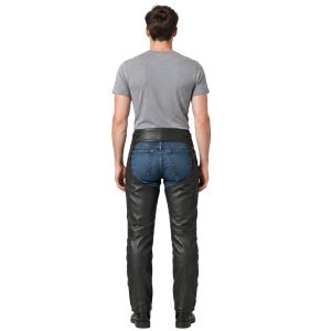 Ventilated leather biker chaps