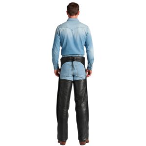 Eclipse men's black leather motorcycle chaps