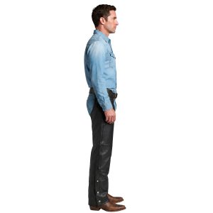 Eclipse black leather assless chaps for men