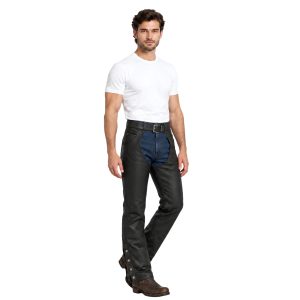 Maverick men's leather assless motorcycle chaps
