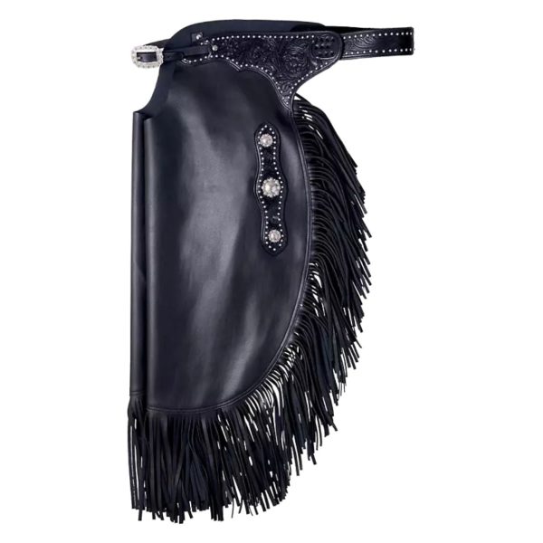 Black Smooth Sheep Leather Chinks
