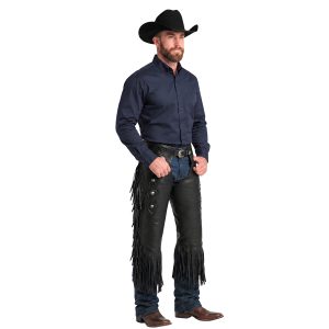 Black Stallion leather cowboy chinks