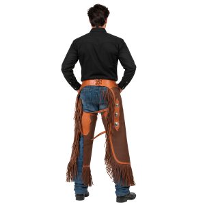 Men's leather Western chinks for horseback riding