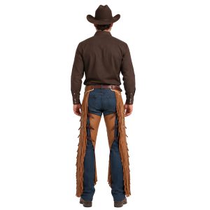 Custom Leather Cowboy Chinks with Fringe
