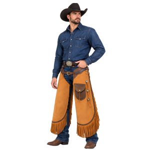 Handcrafted roughout suede Western chinks