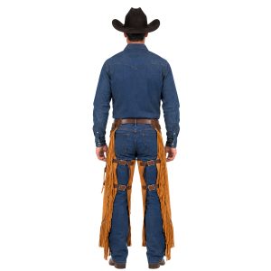Roughout suede leather cowboy chinks