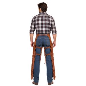 Men's Western chinks chaps with classic leather detailing