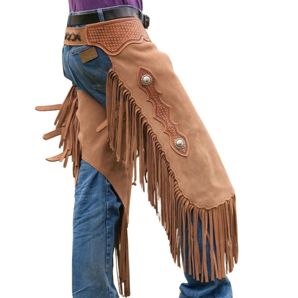 Ranch Rider Brown Leather Western Chaps