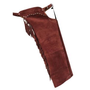 Studded Vintage Suede Fringe Chaps