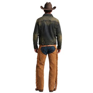 Tan suede leather cowboy shotgun chaps