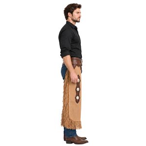 Cowboy Riding Chinks with Basketweave Yoke Design
