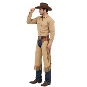 Rugged Western Leather Chinks for Horseback Riding