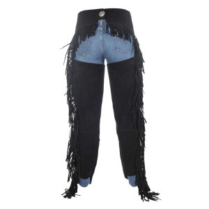 Black Suede Western Riding Chaps