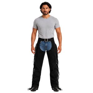 Black Suede Western Riding Chaps