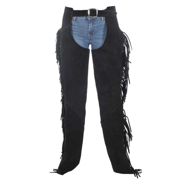 Black Suede Western Riding Chaps