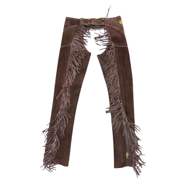 Brown Suede Leather Fringe Chaps