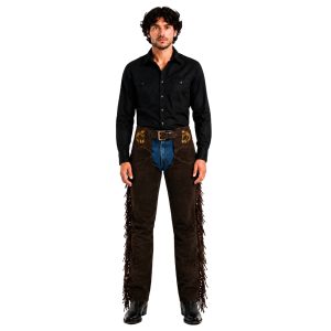 Brown Suede Leather Fringe Chaps
