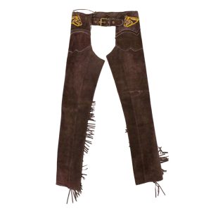 Brown Suede Leather Fringe Chaps