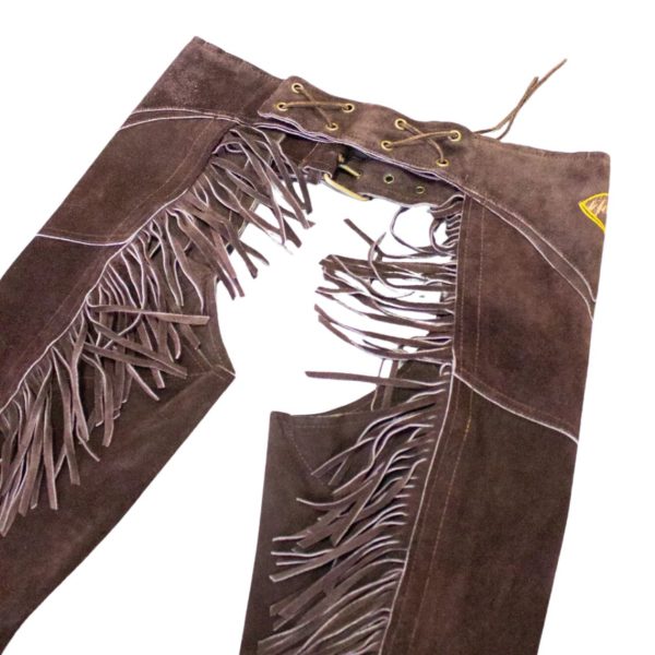 Brown Suede Leather Fringe Chaps