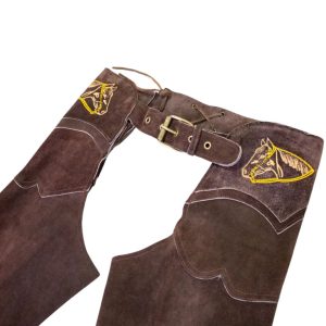 Brown Suede Leather Fringe Chaps