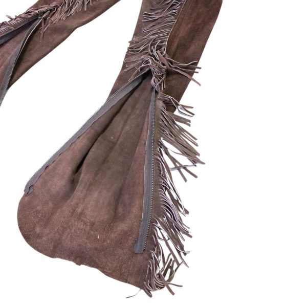 Brown Suede Leather Fringe Chaps