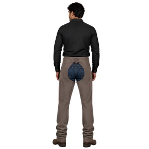 Men's gray suede Western chaps for riding
