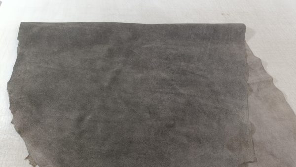 Gray suede leather
