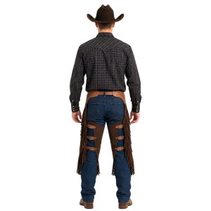 Brown Suede Leather Western Riding Chinks