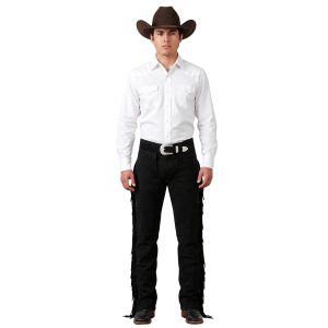 Western Black Chaps With Fringes