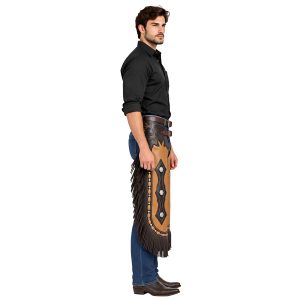 Cowhide Leather Western Chinks for Cowboy Riding
