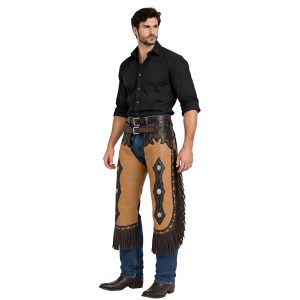Rugged Leather Cowboy Chinks with Classic Western Styling