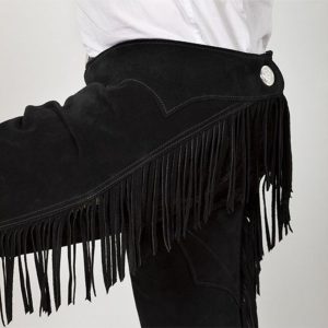 Western Black Chaps With Fringes