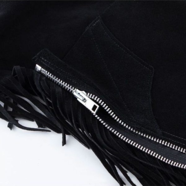 Western Black Chaps With Fringes