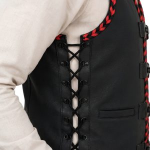 Black Western Show Vest with Lace-Up Detailing