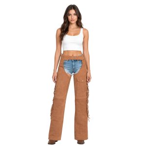 Authentic Leather Western Chaps With Fringe