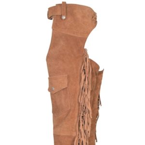 Authentic Leather Western Chaps With Fringe