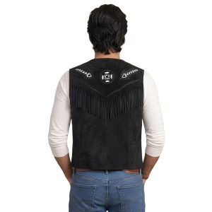 Classic Black Cowboy Leather Vest