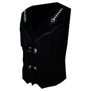 Cowboy Leather Vest With Fringes