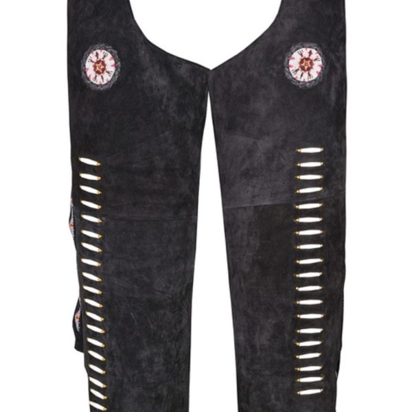 Black Ladies Western Chaps With Fringe