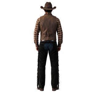 Men's black suede cowboy riding chaps