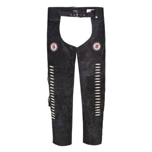 Black Ladies Western Chaps With Fringe